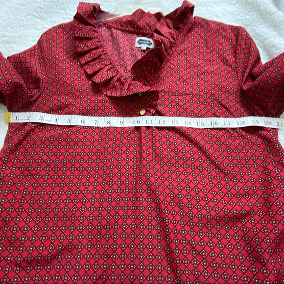 Mud Pie Dress/Tunic Loose Fit Size L Long Sleeve Pullover Ruffle Neck Red Black - Picture 7 of 8